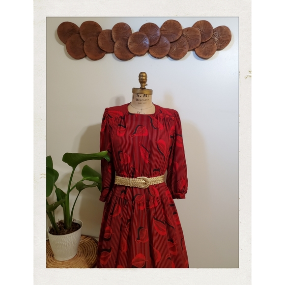 Accessories - Vintage 70s Gold Woven Leather Disco Retro Belt